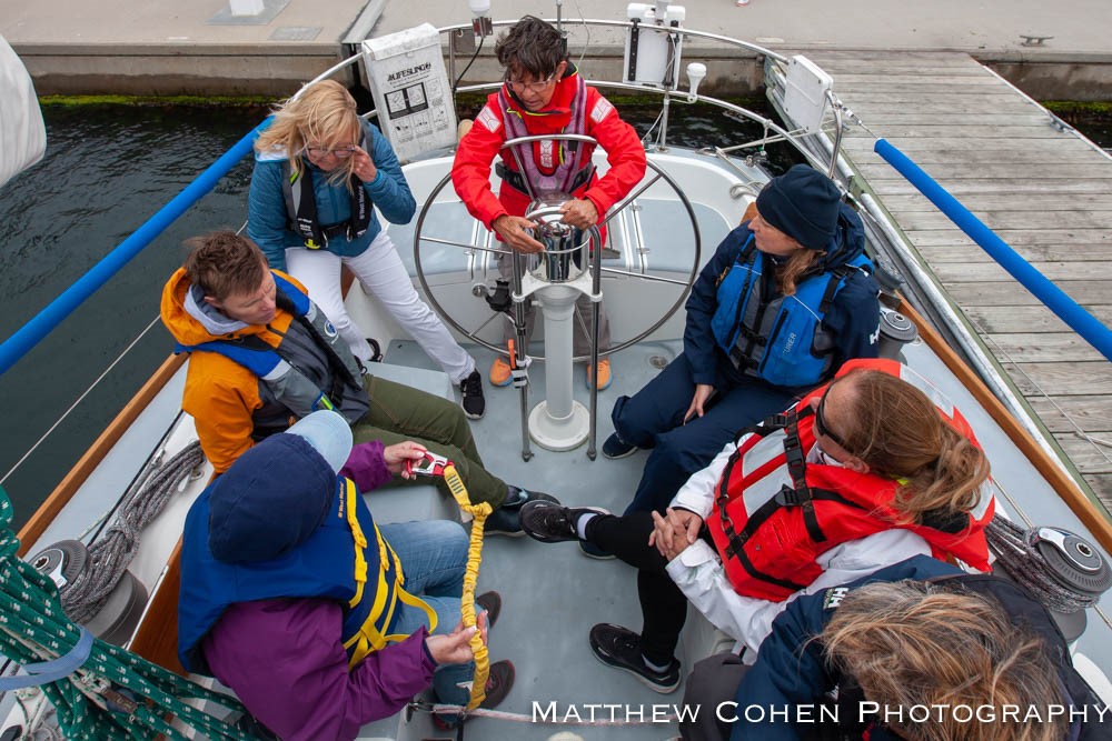 The 2024 National Women’s Sailing Association Conference offers both hands-on instruction aboard sailboats as well as in classrooms (Credit: Matthew Cohen).